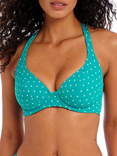 Freya Jewel Cove - Top de bikini con aros para mujer, Azul (Marine), 75D
