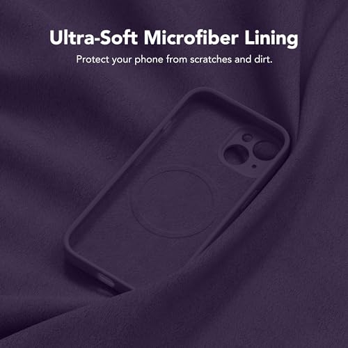 Image of Magnetic for iPhone 15 Plus Case, Compatible with MagSafe, [Full Camera Protection][Screen Protector] Silicone Shockproof Protective Phone Case for iPhone 15 Plus 6.7 inch, Deep Purple