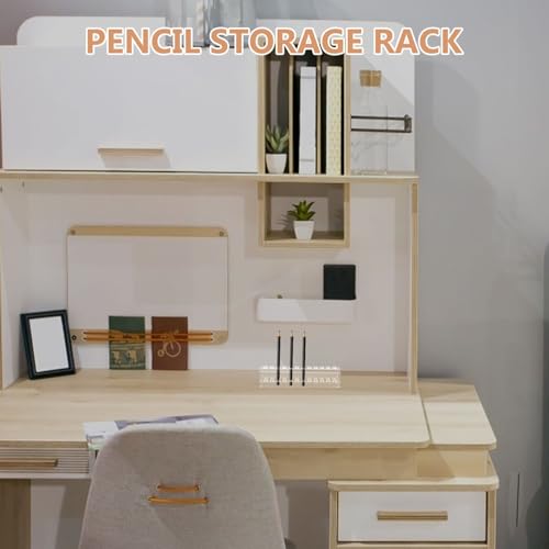 Image of DOITOOL Pen Showing Shelf Stylish Pen Display Stand Makeup Brush Organizer Slot Tabletop Storage for Cosmetics and Stationery Design for Home Office