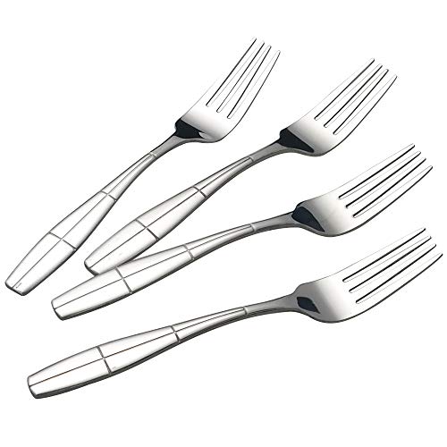 Ikando Fourchettes à Dessert Gateau Petite Fourchette en Acier Inoxydable Argenté, Lot de 12