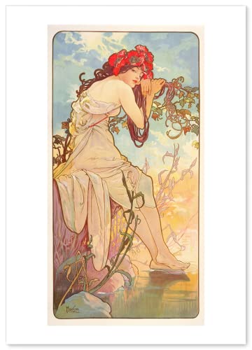 【Made In Japan】 Poster Alphonse Mucha “The Four Seasons Ii Summer 1896”16.5Inch×11.7Inch(A3)＜Fine Art Paper Print＞Print On A Thick Sheet Of Paper Painting Wall Art #TOP26
