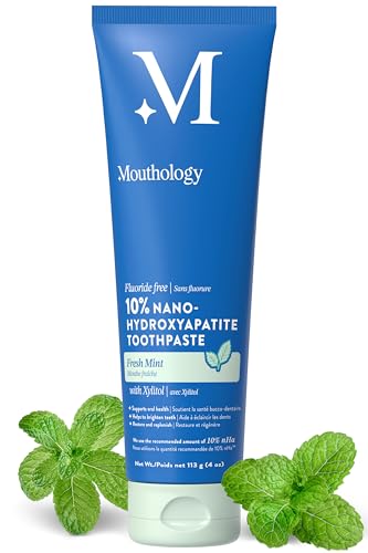 Mouthology 10% Nano Hydroxyapatite Toothpaste Fluoride Free, Whitening*, Rod Shaped nHa, Xylitol...