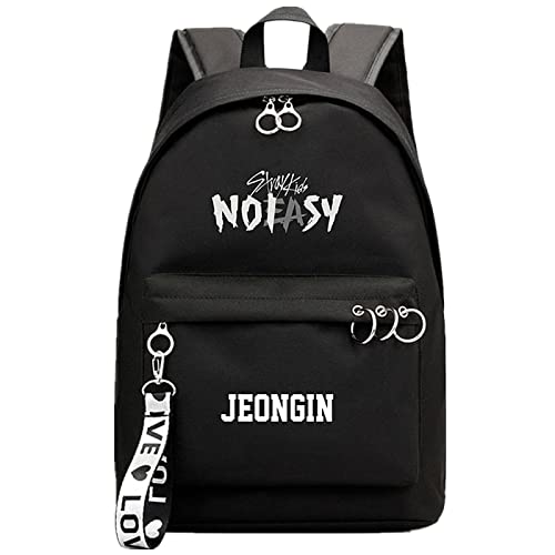 Charous Kpop-Stray Kids Album NOEASY Mochila negra de moda Cover