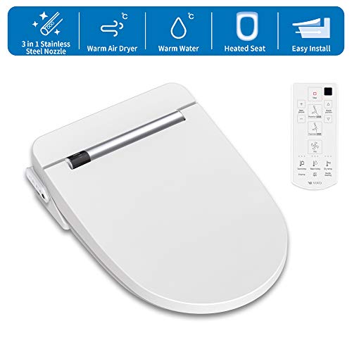 VOVO VB4000SE Electronic Bidet Toilet Seat,Elongated,White,LED Nightlight,Deodorization,Eco Power Save,Self Cleaning Full Stainless Nozzle,Heated