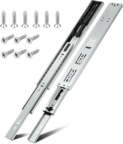 22 Inch Heavy Duty Soft Close Drawer Slides (1 Pair)?Metal Heavy Duty Ball Bearing and Full Extension Cabinet Drawer Slides - 200 LB Capacity, Made of Cold-Rolled Steel.?Black?