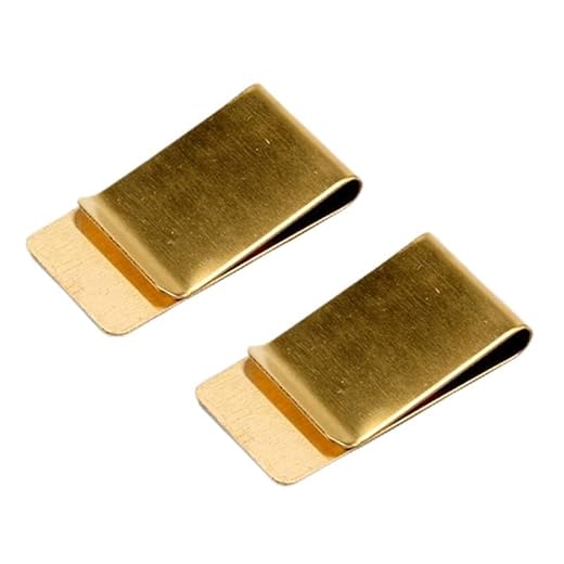 Carteira masculina fina e moderna com clipe de dinheiro, porta-cartões de crédito e estojo de cartão de visita de aço inoxidável durável, Cobre, Negócios