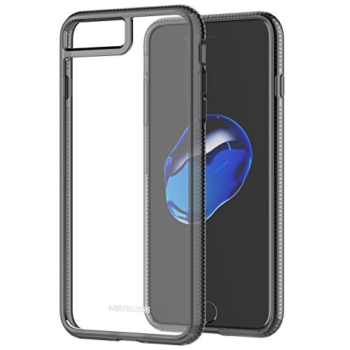 iPhone 7 Plus Case, Mercase Crystal Clear Hard PC Back Cover TPU Bumper [Drop Protection/Shock Absorption] Raised Bezels Protective Case For Apple iPhone 7 Plus - Black