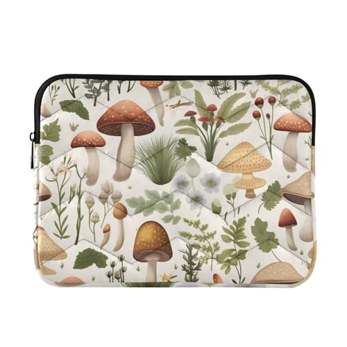 Funda para portátil 13-14 pulgadas con estampado de hojas mushrooms miniatura 1