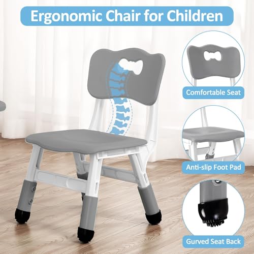 Image of Kids Table and Chairs Set, Height Adjustable Activity Desk (Ages 2-10) - Graffiti & Arts Crafts Desktop with Non-Slip Legs, 300lbs Max Load, Multi-Use for Home, Classrooms & Daycares