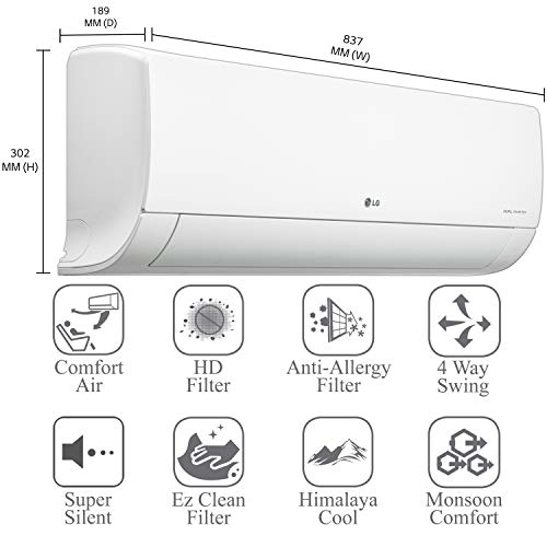 Image of LG 1.5 Ton 3 Star Inverter Split AC (Copper, LS-Q18CNXD,Convertible 4-in-1 Cooling, White)