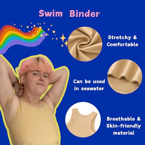 Image of Wonababi Swimming Chest Binder, Swimsuit Top Binder Trans for FTM, Queer | Ultimate Swim Binder, Butter-Soft Comfort, Breathable & Quick-Dry for water activities, beach days