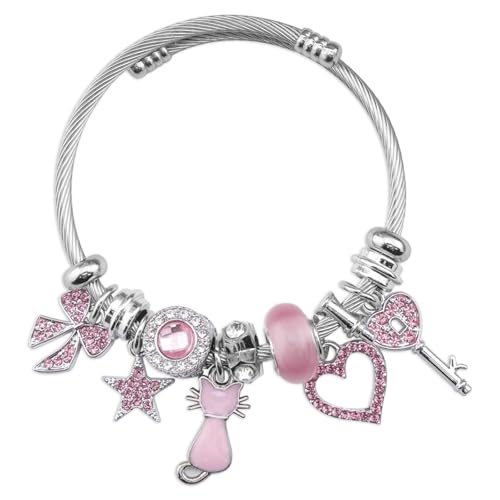 GUIZIYAO Brazalete de Dibujos Animados, Pulseras Niña, Pulsera con dijes ajustable,...