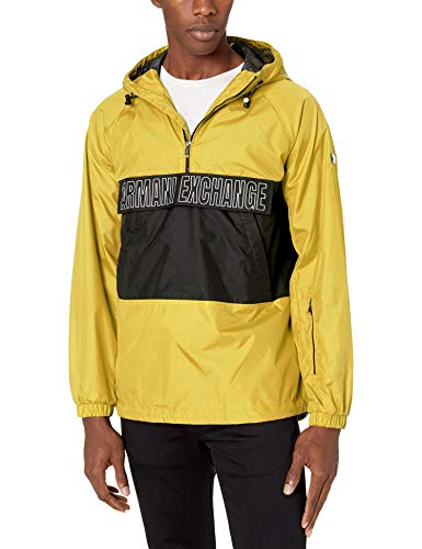 A|X ARMANI EXCHANGE Men's Blouson Jacket with one Middle Pocket and Armani Exchange, Yellow/Black, XL