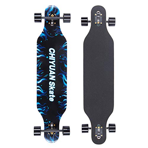 QingAn Longboard Skateboard, 41-Inch Downhill Skateboard Through Deck 8-Layer Maple, Complete Skateboard Cruiser for Boys Youths Beginners.