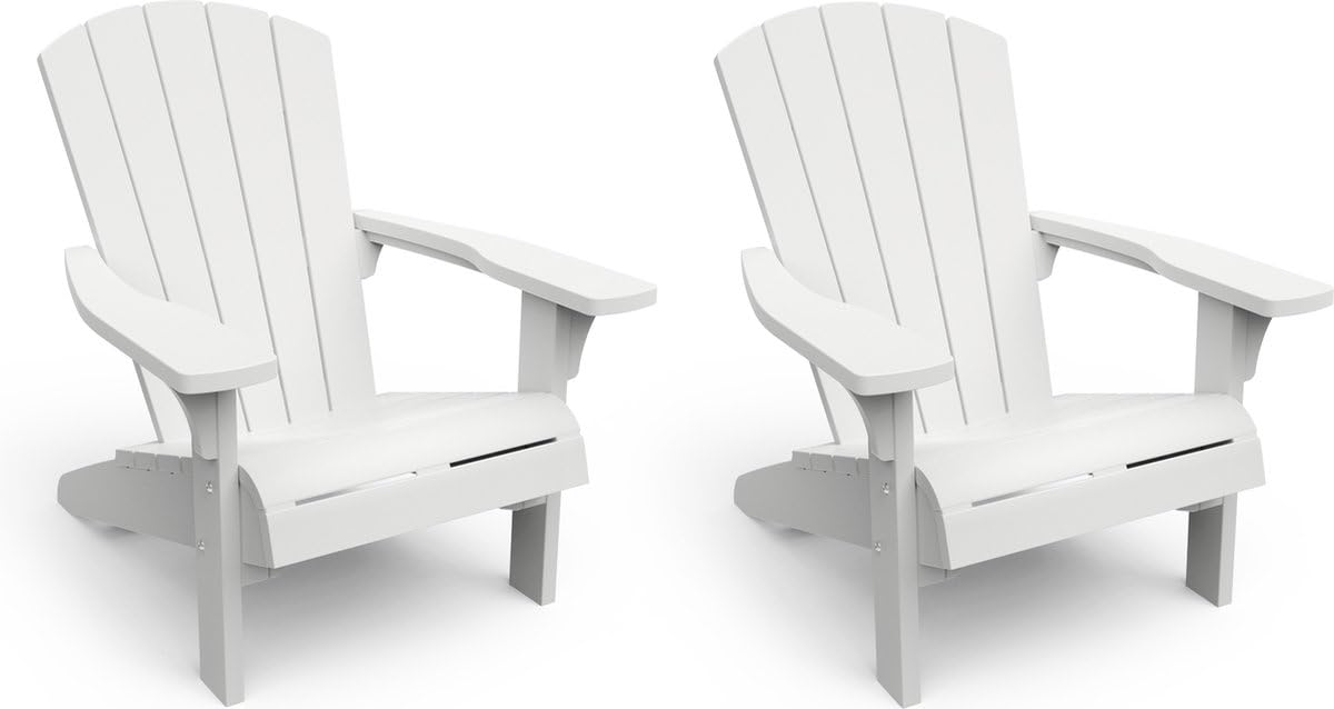 Keter Fauteuil de Jardin Adirondack - Lot de 2 - Blanc