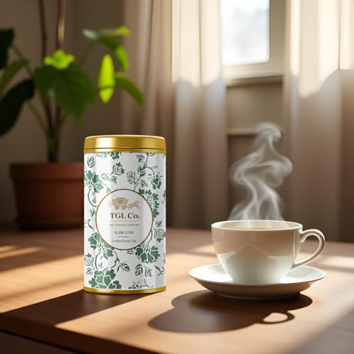 Image of TGL Co.Slim Line Green Tea Infusion 50G Tin Can|Rich in Anti Oxidant | Refreshing | No Artificial flavor | Improve Digestion