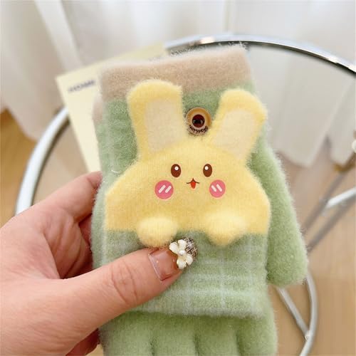 1 Pair Kids Convertible Gloves Split Finger Fingerless Gloves Warm Lid Mittens for Fall Winter Outdoor Activity3