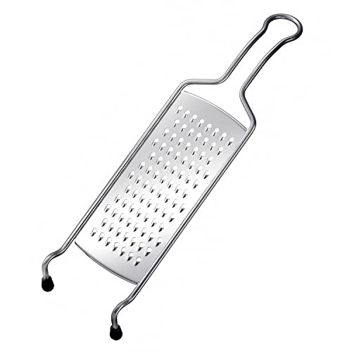 RÖSLE Mittelreibe Classic, Hochwertige Reibe für Rohkostsalate, Käse, Schokolade oder Äpfel, mit Drahtgriff und Silikonstandfüßen, Edelstahl 18/10, 40 cm, Silberfarben
