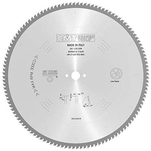 CMT CMT-297.120.20M 297.120.20M-Sierra Circular HW 500x4/3.2x30 Z120 TCG-6° Negativo, Nero