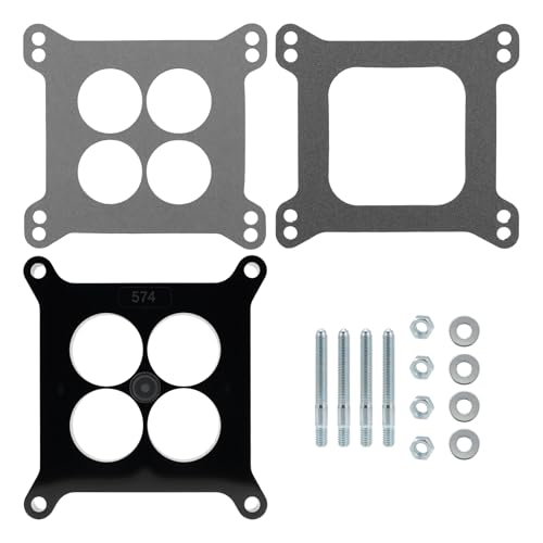 1 Tall 4 Hole Ported Phenolic Carburetor Spacer 4bbl Compatible With Holley 4150 4160 SB Chevy Ford SBC BBC BB 1inch