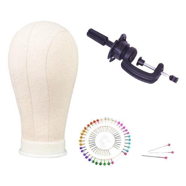UJEAVETTE® 2xCanvas Wigs Mannequin Head for Making/Drying/Styling Wigs 24inch-picture-29