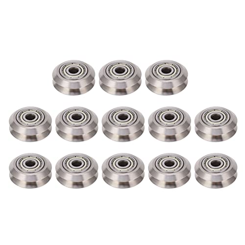 13PCS vプーリーホイールステンレス鋼ステンレススチールプリンターラウンドホイールローラー炭素鋼ベアリング高精度滑らかなローリング耐久性ベアリングCR 10 CR 10Sエンダー3 Tevo Tarantulaの幅広い互換性