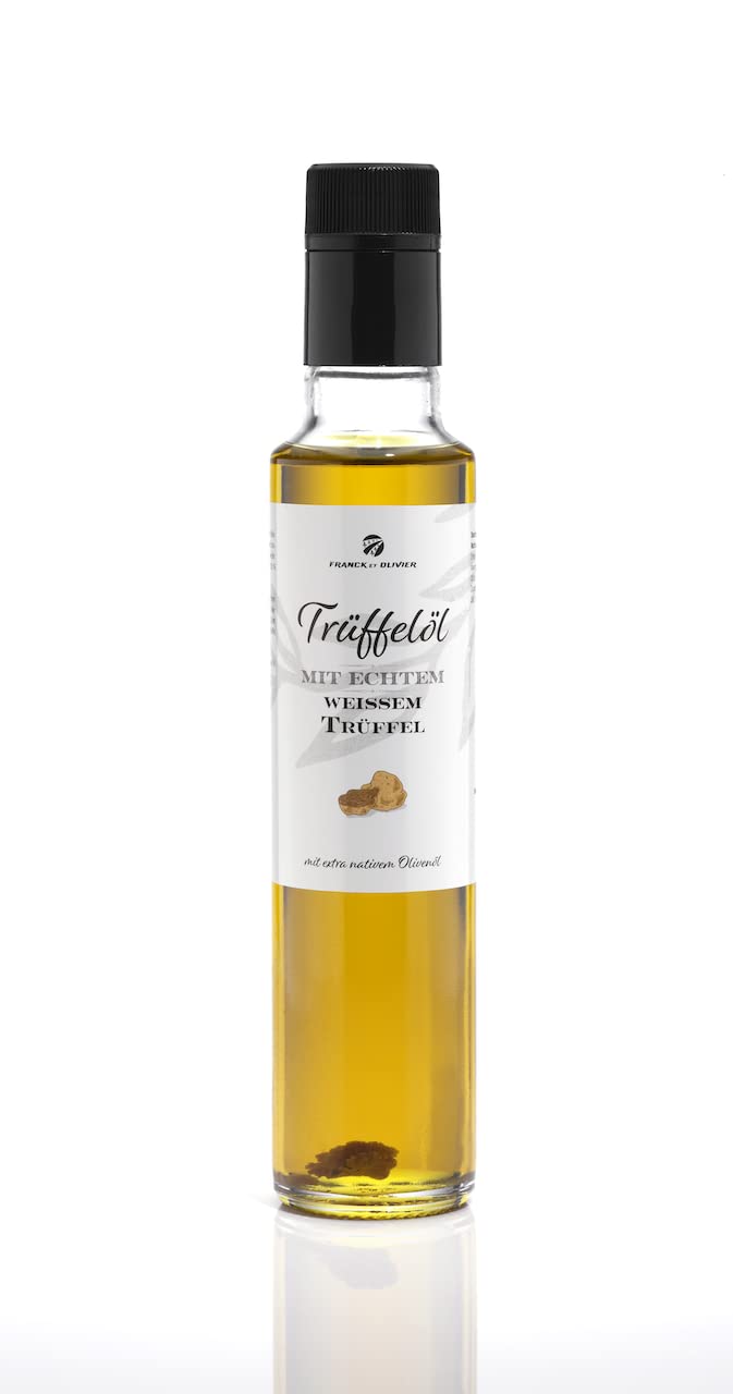 Gourmet - Juego de aceite de trufa (2 unidades de 250 ml) con trufas blancas y negras auténticas de aceite de oliva virgen para salsas y refinar platos, apto para alimentos veganos y sin gluten