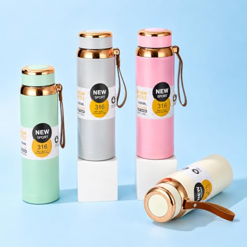 Image of 316 Stainless Steel Water Bottle 1 Litre | Hot & Cold | Durable & Leak-Proof | For Office, Home, Kids, School For Women Men | 1000ml water bottle | Pearl White
