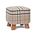 Otomana kwadratowa podpora drewna tapicerowany podnóżek otomana pufa krzesło stołek buty ławka, 4 nogi zdejmowany lniany pokrowiec, 28 25 cm (kolor: #2)