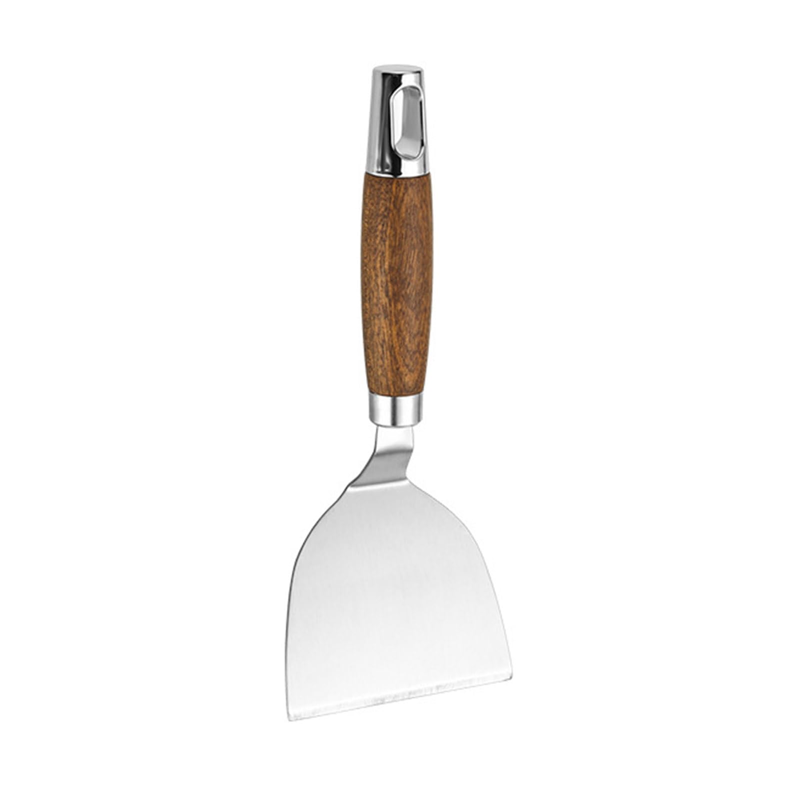 Flat Shovel Stainless Steel Slotted Spatula with Wooden Handle Heavy-Duty Turner for Steak Pancakes BBQ Heat-Resistant Essential