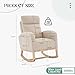 GAOMON Nursery Rocking Chair, Upholstered Glider Rocker with Side Pocket & High Backrest, Padded Gliding Armchair for Breastfeeding, Baby Nursery & Living Room, Beige
