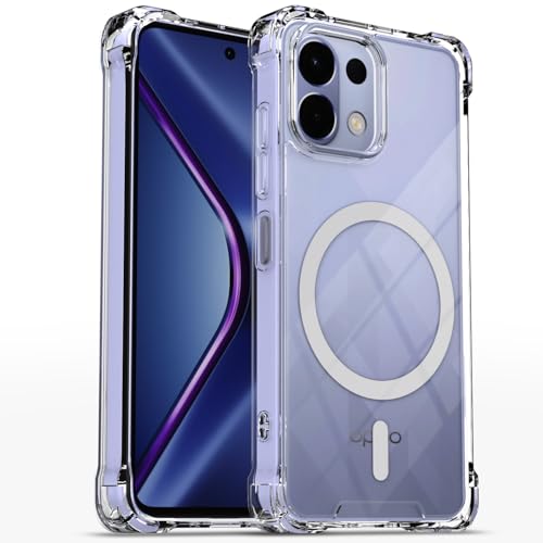 Image of Amazon Basics Back Cover for Oppo K13 5G Mag-Safe Shockproof PC + TPU Protective Case Magnetic Support Bumper Case (Transparent Mag-Safe)