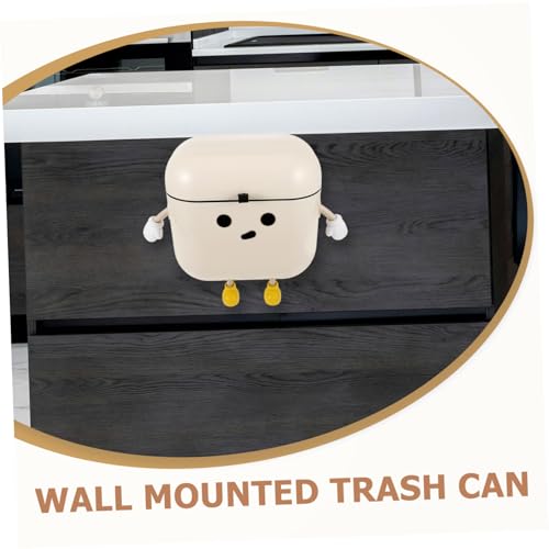 Caneca de basura rectangular beige para colgar en cocina miniatura 2