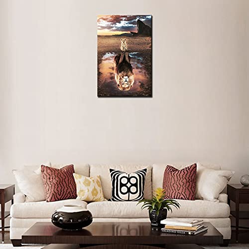 Impression sur toile Roi Lion Walarky - Œuvre d'art premium pour salon et bureau moderne - 4