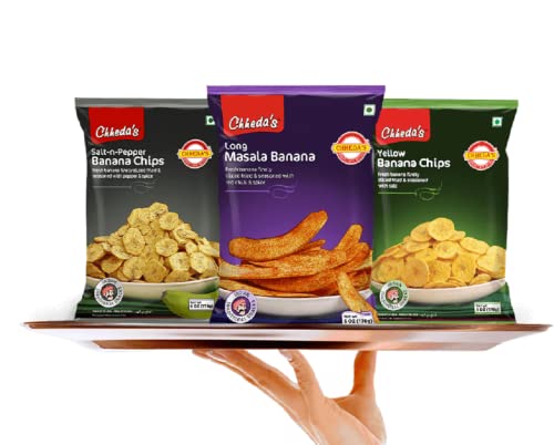 Image of Chheda's - Salt N Pepper Banana Chips - Crispy Banana Chips - 350 Gm Pack of 3
