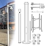 ÜBerwachung Sicherheitskameramast 2-6m Hohe Überwachungsmasten mit 4 Montagearmen, Hochleistungs-Kameramast für Dachinspektionen/Im Außenbereich, Gewerbliche(Tall 2m/6.6ft)