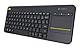Logitech K400 Plus Kabellose Touch-TV-Tastatur mit integriertem Touchpad, Skandinavisches QWERTY-Layout - Schwarz