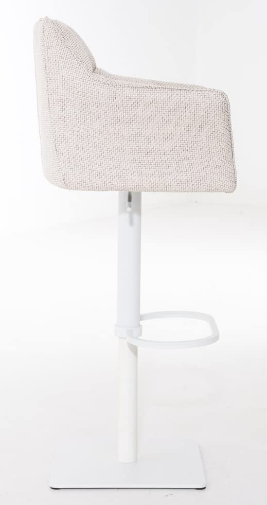 Set di 2 sgabelli da bar regolabili metallo e tessuto con base bianca , Grigio chiaro | Leroy Merlin