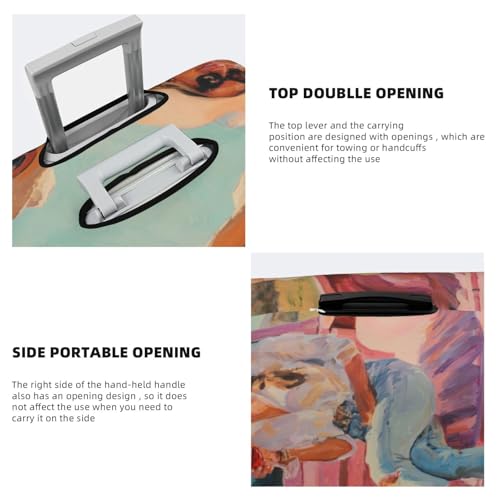 Two Women In Cowboy Hats Elastic Travel Luggage Covers Dustproof Scratch-Resistant Suitcase Protector Fit 22-24 Inch3