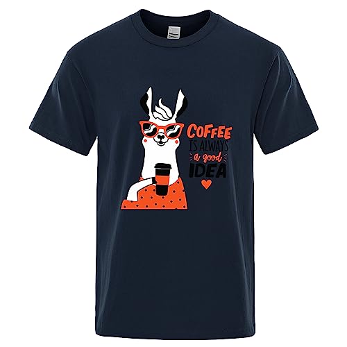 Coffee Is Always A Good Idea Male T Shirt Breathable Sweat T-Shirts Summer Cotton Hip Hop Clothing Short Sleeve Loose Men Tops