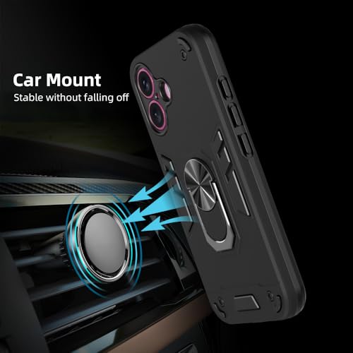 Image of NDCOM for iPhone 16 Cover | Premium iPhone 16 Case for Enhanced Protection | Stylish iPhone 16 Back Cover with Precise Cutouts | Ring Holder Case