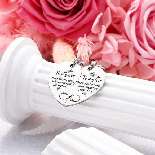 Image of 2Pcs Mother Daughter Heart Matching Keyring Keychain Set Gifts For Mom Christmas Mothers Day Gifts from Daughter
