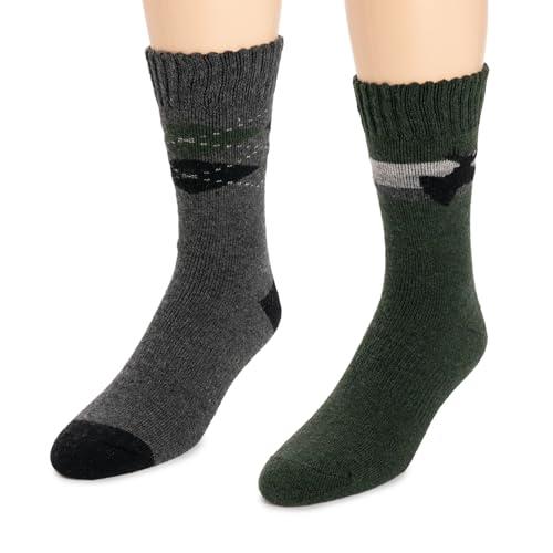 MUK LUKS Mens Wool Socks (2 Pair Pack)2