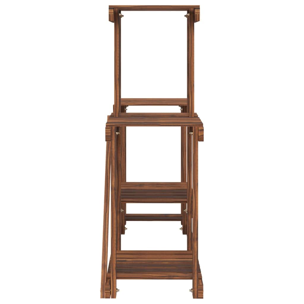 SYDE Supporto per fiori in legno di abete, 90 x 25 x 73,5 cm | Carbonizzato artigianale, resistente all'umidità, uso interno ed esterno, fissaggio a parete incluso
