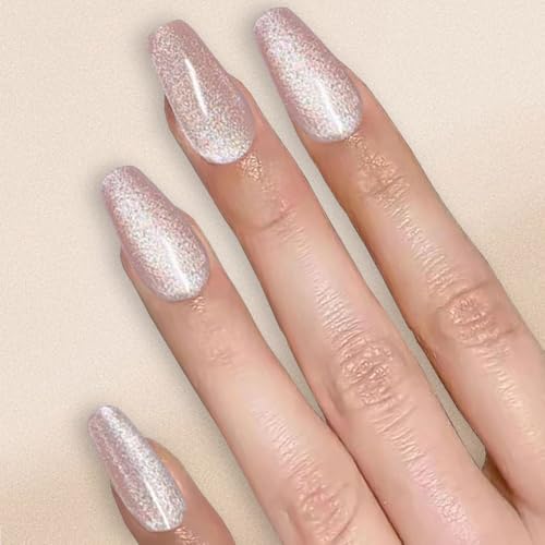 Image of Secret Lives Cats Eye Reusable Artificial Coffin Shape Brown color Designer Fake Press on Nails 24 Pieces Set with Kit