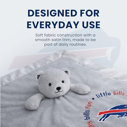 Image of Baby Fanatic NFL Baby Security Blanket Bear Snuggle Toy for Newborn Boy Girl Unisex Stuffed Animal Officially Licensed- -Buffalo Bills