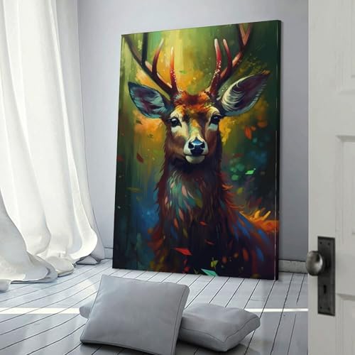 Affiches sur toile cerf POLIUAWS 50x75cm décoration murale chambre salon moderne