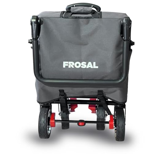 FROSAL Bollerwagen Leo faltbar klappbar grau mit Regenverdeck Regenschutz Kinder - Aktion – Bild 8