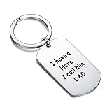 Dad Schlüsselanhänger Stiefvater Geschenke Vatertag Geschenke Vater Geschenke von Son Tochter Dog Tag Familie Schlüsselanhänger Geburtstag Schmuck Weihnachtsgeschenk Männer Geschenke