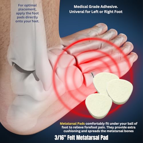 Image of Dr. Jill's Foot Pads, Latex Free, YJ10-2049, Metatarsal Pad 3 /16 inch Felt (12 Pack) Ball of Foot Pad